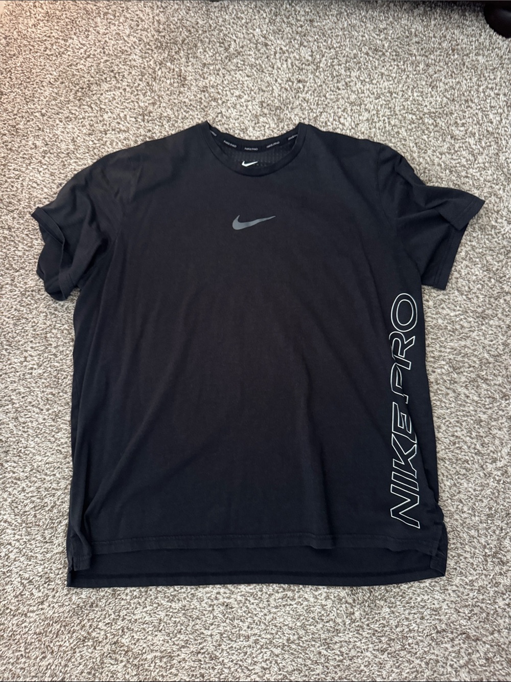 Nike Black Short-Sleeve Nike Pro Logo Tee